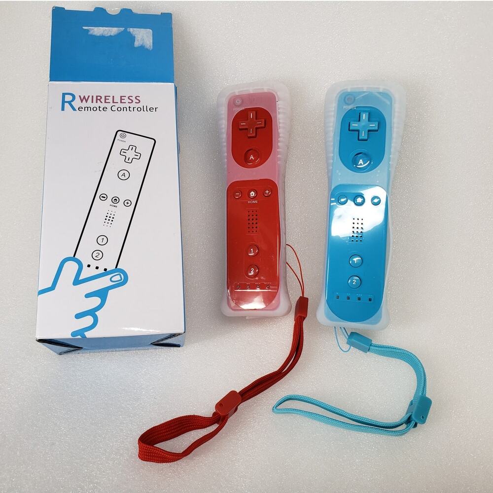 2-Pack Wireless Remote Controllers for Wii and Wii U – Red & Blue